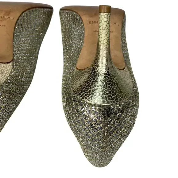 Jimmy Choo Isabel Champang Glitter High Heels Sz EU39 US9 - Picture 9 of 15
